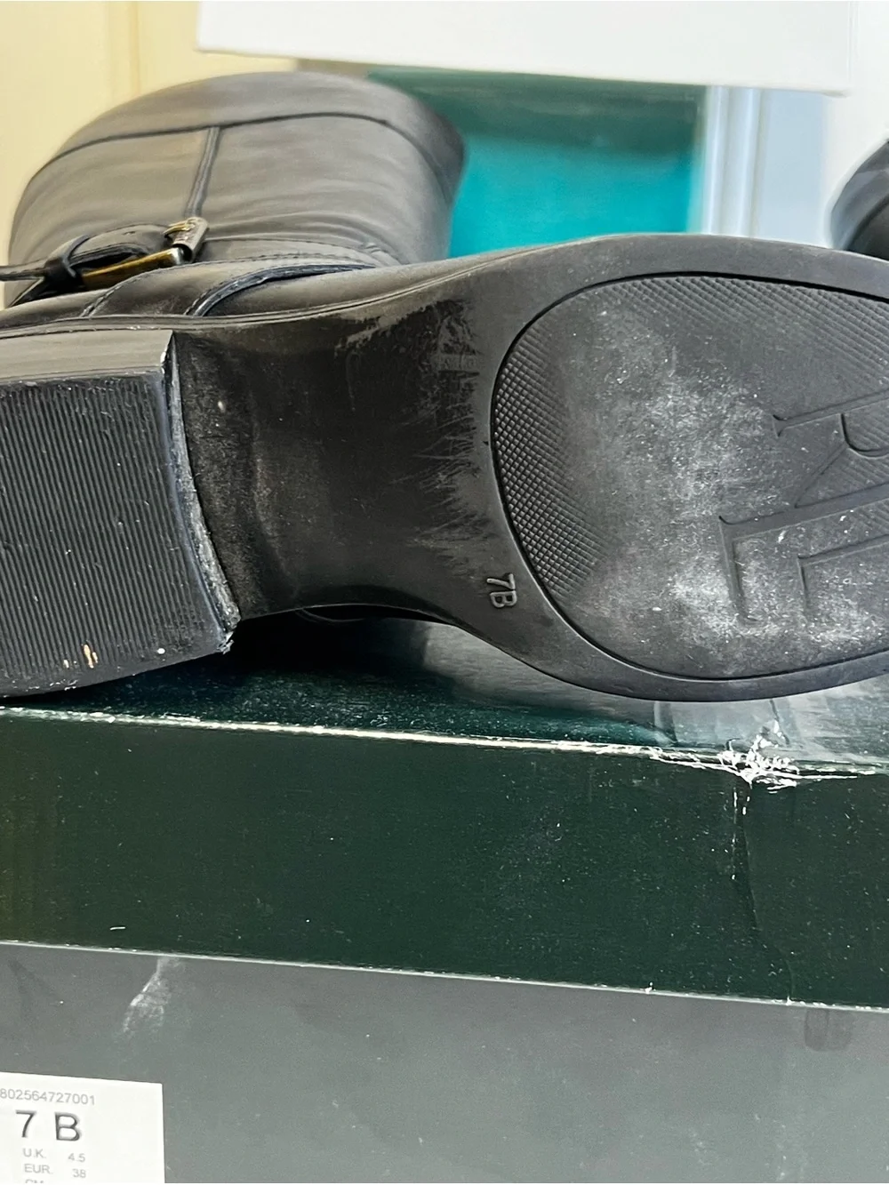 Black Leather Ralph Lauren Riding Boots size 7